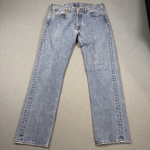 Levi's Other - Levis 501 Mens Jeans Button Fly Blue Denim Straight Leg W32/32 Red Tab